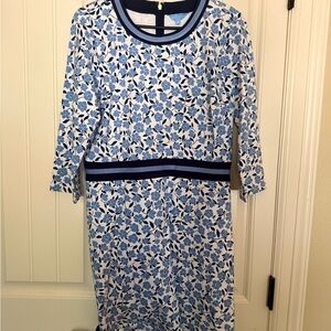 Draper James Blue and Navy Floral Midi Dress